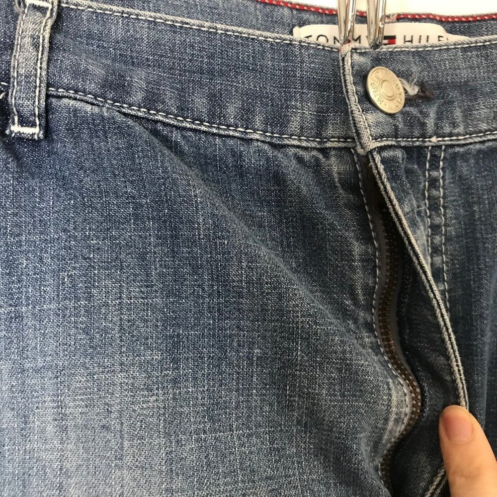 Vintage 90s Tommy Hilfiger Jean Denim Skirt Size 16 Painter Carpenter Pockets - Picture 6 of 12